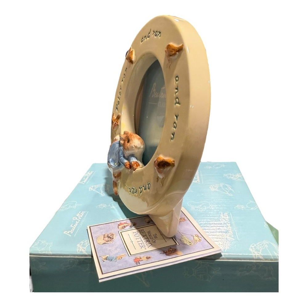 Beatrix Potter Peter Ran and Ran Peter Rabbit Ceramic Photo Frame by Enesco - Picture 3 of 7